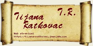 Tijana Ratkovac vizit kartica
